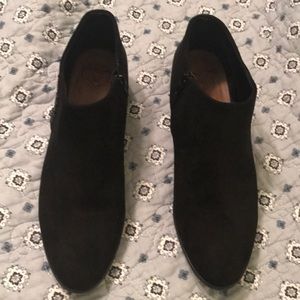 Black suede like ankle boots. Worn once.